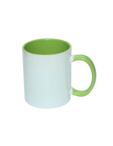 Hrnek 330 ml s zeleným vnitřkem a uchem