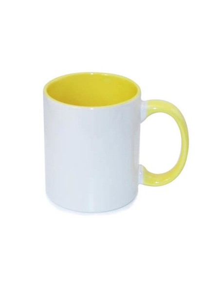 Hrnek 330 ml s žlutým vnitřkem a uchem