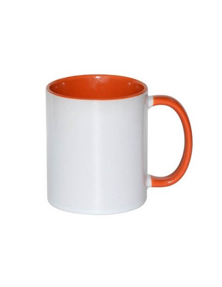 Hrnek 330 ml s oranžovým vnitřkem a uchem