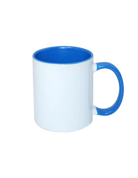 Hrnek 330 ml s modrým vnitřkem a uchem