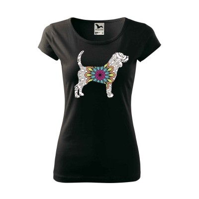 Dámské tričko Beagle mandala 01