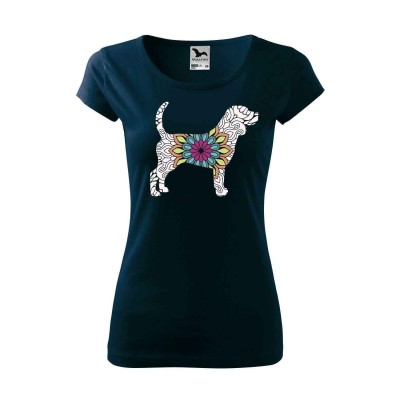 Dámské tričko Beagle mandala 01