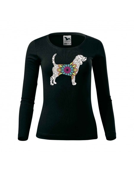Dámské tričko Beagle mandala LS 01