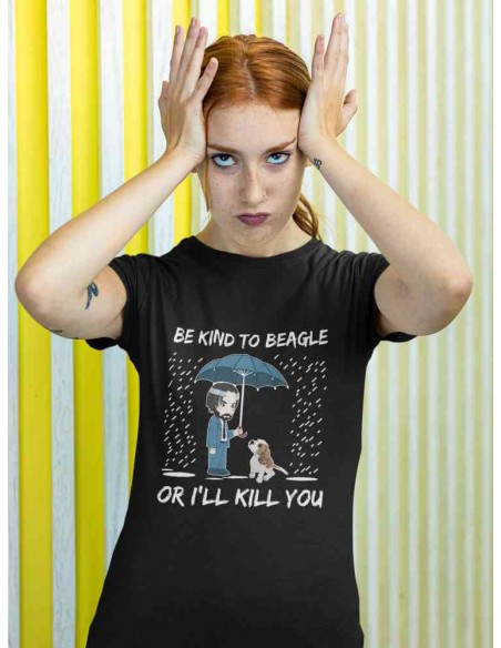 Dámské tričko Be kind to beagle or ill kill you