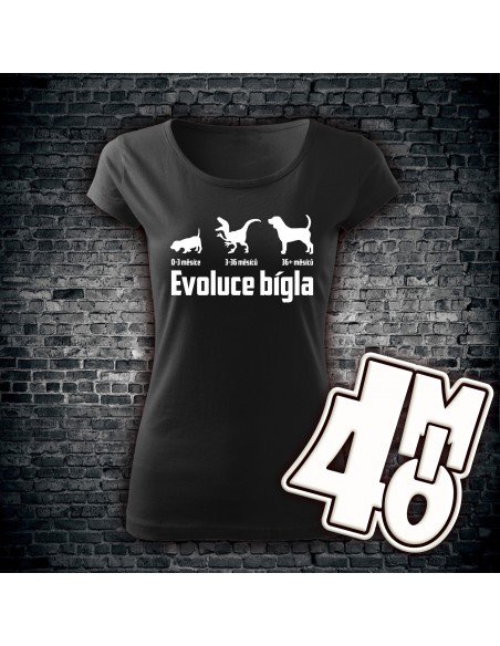 Dámské tričko Evoluce bígla